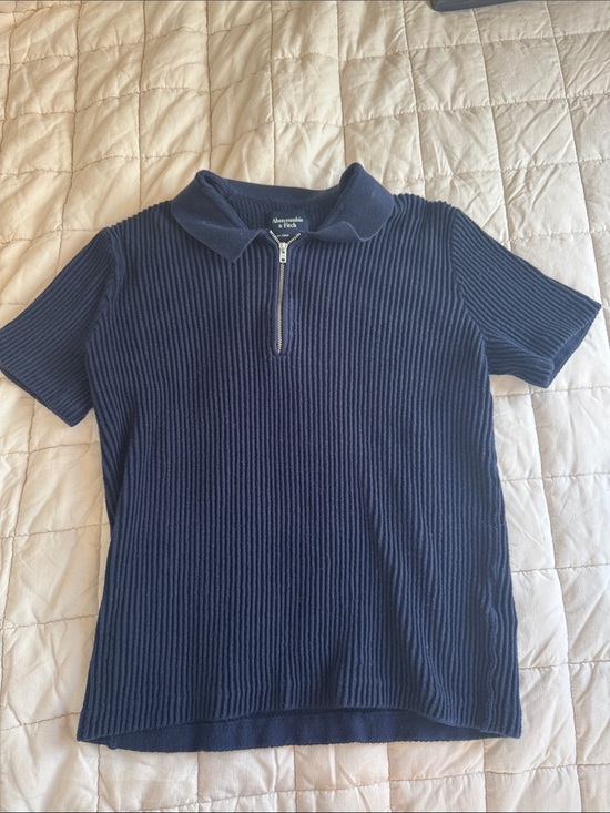 Abercrombie & Fitch Other - Abercrombie & Fitch Navy Ribbed Half-Zip Sweater